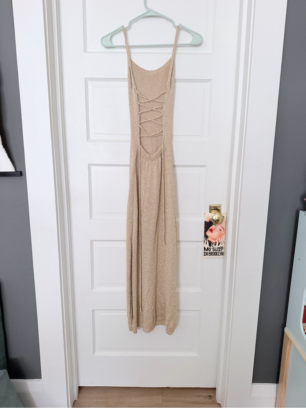 Missy Empire Skylar Gold Metallic Knit Midi Dress from Missy Empire - Picture 7 of 11